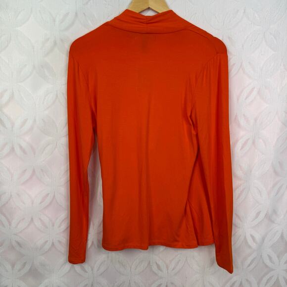 Lauren Ralph Lauren Petite Surplice Jersey Wrap Orange Top Size PM NWT - Picture 4 of 7